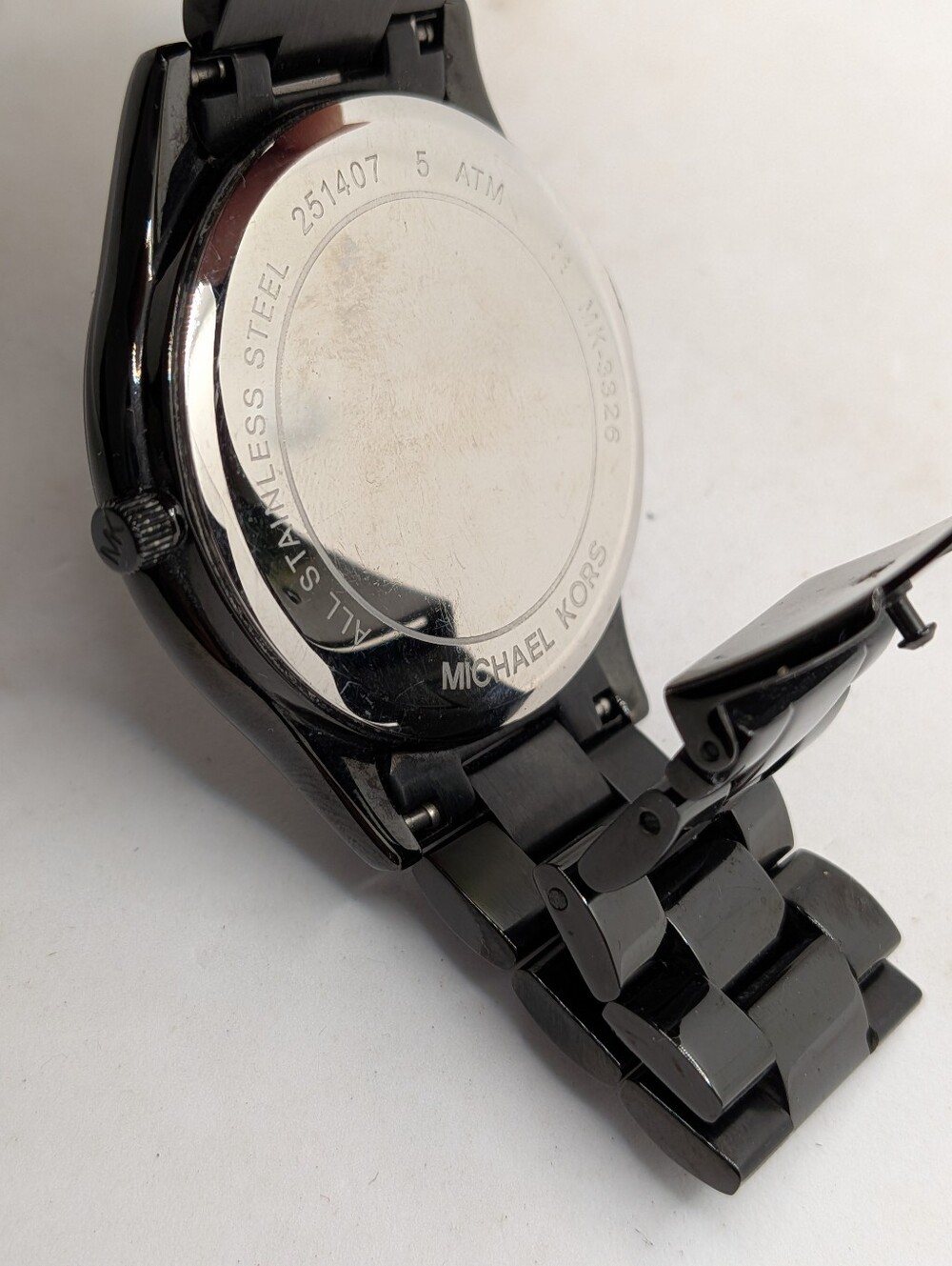 Michael Kors Slim Runway Black Crystal Zebra Houndstooth Dial Watch MK-3326 - Picture 4 of 5